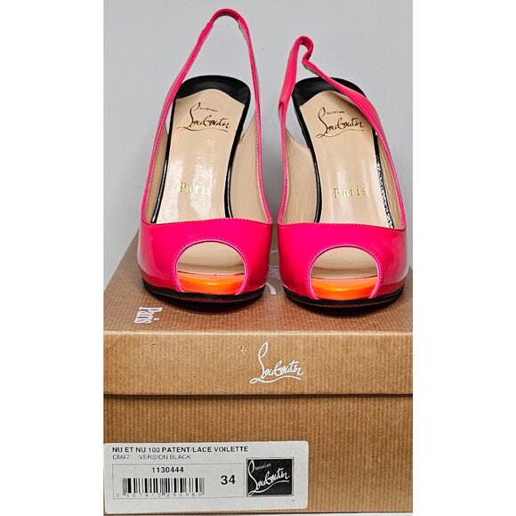 Christian Louboutin Flo slingback pump in hot pink patent leather - Picture 3 of 14
